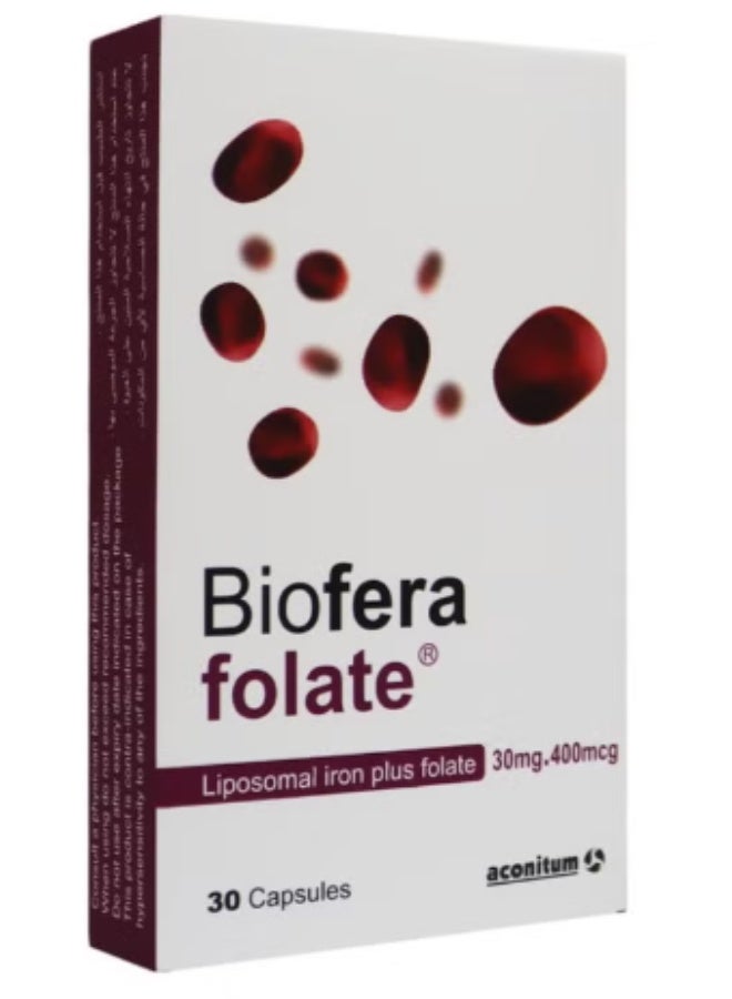 Folate 400mcg capsules 30s support daily nutrition and folic acid needs.